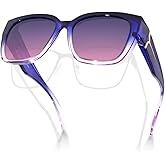 Meeloog Polarized Fit Over Glasses Sunglasses for Women UV Protection, Trendy Square Wrap Around Shades for Driving Riding