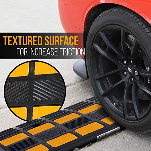 PYLE Car Vehicle Curbside Driveway Ramp2PC Heavy Duty Rubber Threshold