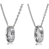 BESPMOSP 2Pcs Mom Son Pendant Necklace I Love You Mother Sons Gifts Mom Son Birthday Gifts Mother's Day Jewelry