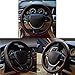 Auto Car Steering Wheel Covers, Microfiber Leather Steering Wheel Wrap, Odorless Luxury, Soft & Breathable, Comfort Grip, Standard Fit 15 inch(Classic Black with Red Line)