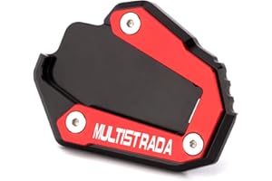 Mokiton Motorcycle Side Stand Extension Kickstand Plate Compatible With Ducati Multistrada V4 V4S 950 950S 1200 1200S 1260 1260S | Foot Pad Support Multistrada Accessories (red-2)