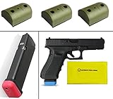 IMI Defense-PFP01 Pack of 3 OD Olive Drab Green Rubberized Pistol Magazine Base Floor Plate SW S&W Smith & Wesson M&P 9mm + Ultimate Arms Gear Care and Reel Silicone Lubricated Cleaning Cloth