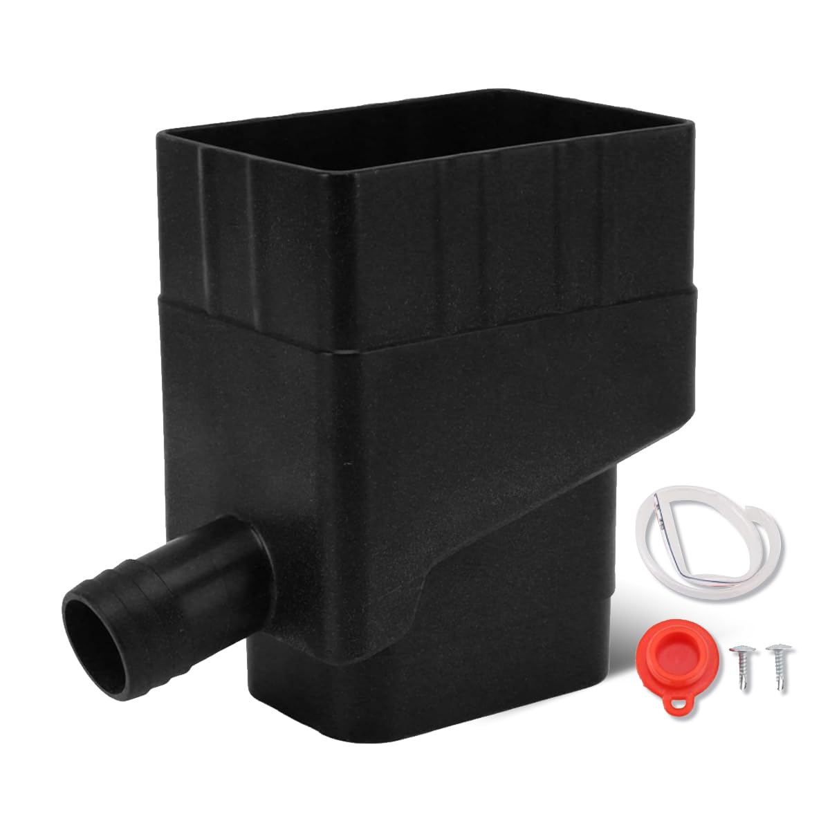Rain Barrel Diverter Kit, 1-1/4 Inch High Flow Hose, Rainwater Collection System, Rainwater Collection Diverter Connector System, Raindrop Rainwater Colander Kit for Outdoor Garden Lawn(Black)