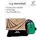 Premium Footrest Leg Hammock with Foam Pillow Divider for Airplane Flight Foot Rest for Office and Home Under Desk Air Travel Footstool Carry-on Relaxing Travel Accessory Adults and Children (Green)