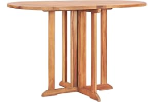 vidaXL Teak Wood Folding Butterfly Patio Dining Table 47.2" by 27.6" by 29.5" - Versatile Indoor/Outdoor Furniture, Weather Resistant, Seats Four
