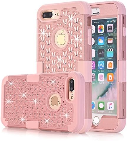 UCLL iPhone 7 Plus Case, Glitter Bling Diamond Silica Gel Case for 5.5 inch iPhone 7 Plus With A Free Screen Protector
