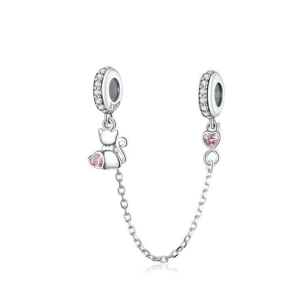 YiRong Jewelry Sterling Silver Cat Charm for Pandora Charm Bracelet