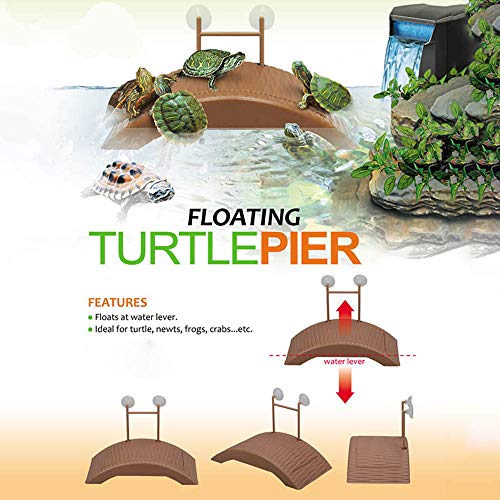 Turtle Basking Platform Aquarium Floating Island Pier Ramp with Suction