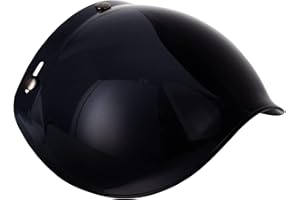 Soman 3 Snap Bubble Visors, 3 Snap Bubble Shield for 3/4 helmet, Bubble Face Shield Compatible with Motorcycle 3/4 Open Face Helmets (Deep Smoke)