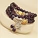 Natural Amethyst Beads Bracelet, 8mm Purple Stone Stretchy Bracelets for Women Chakra Jewelry Good Luck Mala Necklace Thanksgiving Gift Unisex