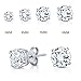 SPOIL CUPID 925 Sterling Silver Rhodium Plated AAA CZ Diamond Basket Prong Set Stud Earrings Size 3-6mm