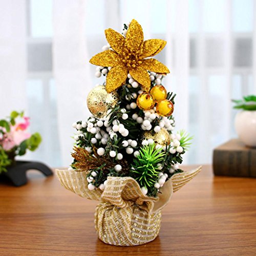 Hot Selling Merry Christmas Tree, Keepfit Home Bedroom Office Desk Decoration Toy Xmas Gift for Children (Gold)