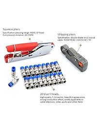 Coax Cable Crimper, Coaxial Compression Tool Kit Alambre Pelacables con conectores F RG6 RG59 # TCYJGJ
