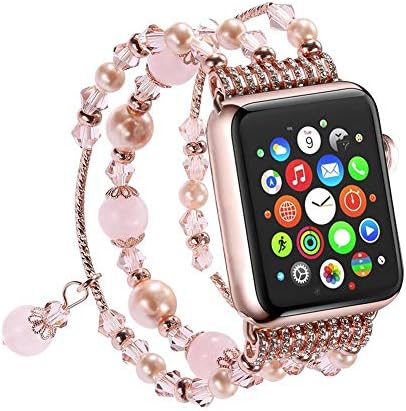 ZLR iBaste Women's Watch Strap Bnads Agate Watch Band Wrist Strap Bracelet Replacement Apple Watch Series 38/42mm