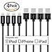 Lightning Cable, KOOWIEN 4Pack 3ft 8Pin USB Syncing and Charging Cord for iPhone 7/7 Plus, 6s plus/6s/6 plus/6, se/5s/5c/5, iPad Air/Pro/Mini, iPod nano/touch - Black