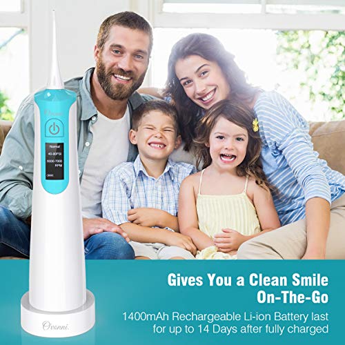 Ovonni Portable Water Flosser Cordless Oral Irrigator For Braces and Teeth, Rechargeable Dental Teeth Cleaner with 5 Jet Tips and 145ML Water Tank, IPX7 Waterproof for Home and Travel - Thumbnail 5
