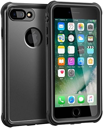 iPhone 7 Plus Waterproof Case, Outdoors Full Sealed IP68 Certified Protective Cover, Clear Sound Waterproof Shockproof Dirtproof Snowproof Case with Fingerprint Touch for Apple iPhone 7 Plus
