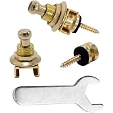 Rayzm Guitar Strap Locks Set, Security Strap Lock System for Acoustic/Electric/Bass Guitar, Quick Release Mechanism, Golden Metal Strap-lock Buttons with a Wrench (Golden)