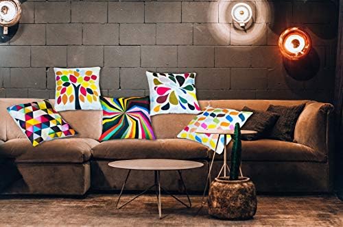 MagicBlizz Abstract Pattern HD Digital Printed Jute Sofa Cushion Cover (16 X 16 Inches) - Pack of 5