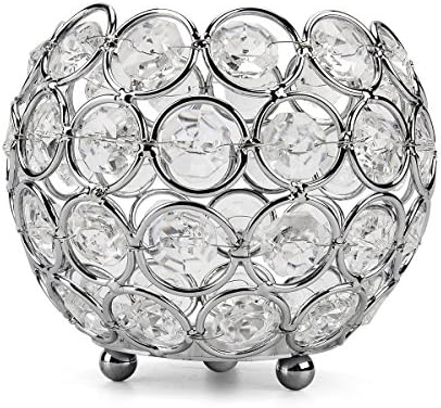 Huamai Crystal Candle Holders for Wedding Candlelight Dinner Home Decoration Vases (10CM Ball)