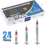Glarks 24Pcs Heavy Duty 1/8" inch 35/46/59mm Zinc Plated Steel Molly Bolt Drive Hollow Drive Wall Anchor Screws Kit