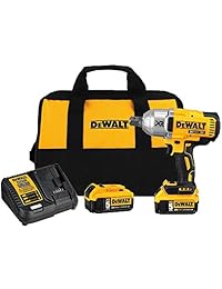 DEWALT 20V MAX XR Llave de impacto inalámbrica con anillo de cerdo, 1 2 pulgada, 5 Amp Hour (DCF897P2)