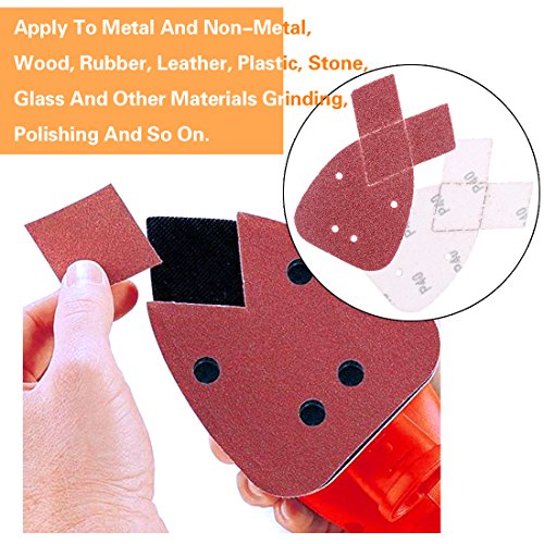 Swpeet 100 Pcs 10 Sizes Mouse Detail Sander Sanding Sheets Sandpaper