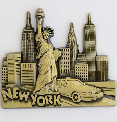 New York Metal Fridge Magnet Unique Design Home Kitchen Decorative Travel Holiday Souvenir Gift, Stick Up Your Lists Photos on Refrigerator