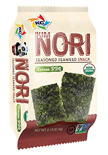 Organic Kimnori Kim Nori Roasted Seasoned Seaweed Snack, Korean BBQ, 3-Pack Organic, USDA ORGANIC, Gluten Free, No MSG, NON-GMO, Vegan