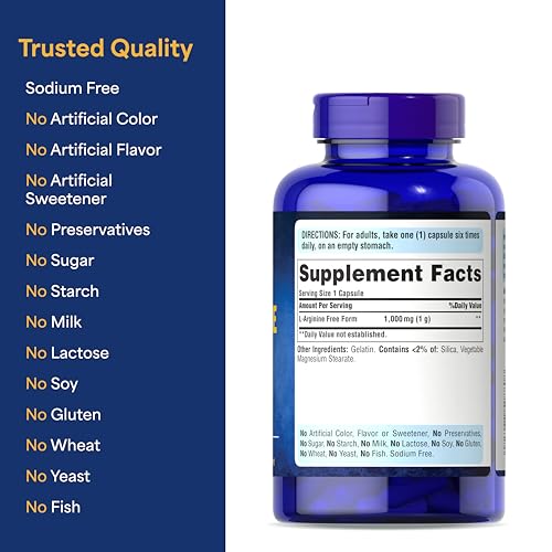 Puritans Pride L-arginine 1000 Mg Capsules, 100 Count