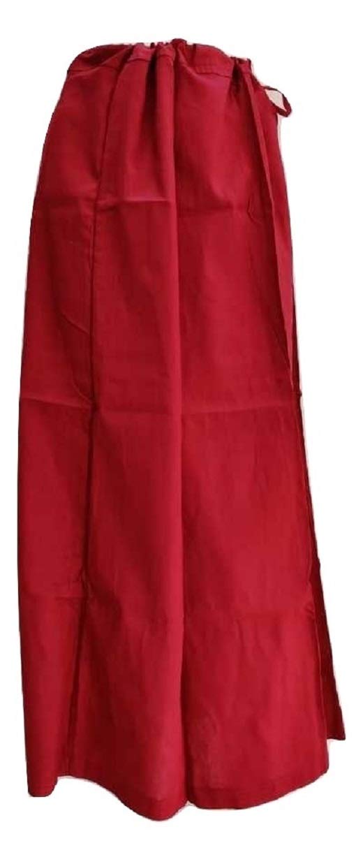 Photo 1 of Rajasthankrafts Saree Petticoat Cotton Fine Stitched Adjustable Waist Saree Underskirt Lining Skirt (Maroon 2)