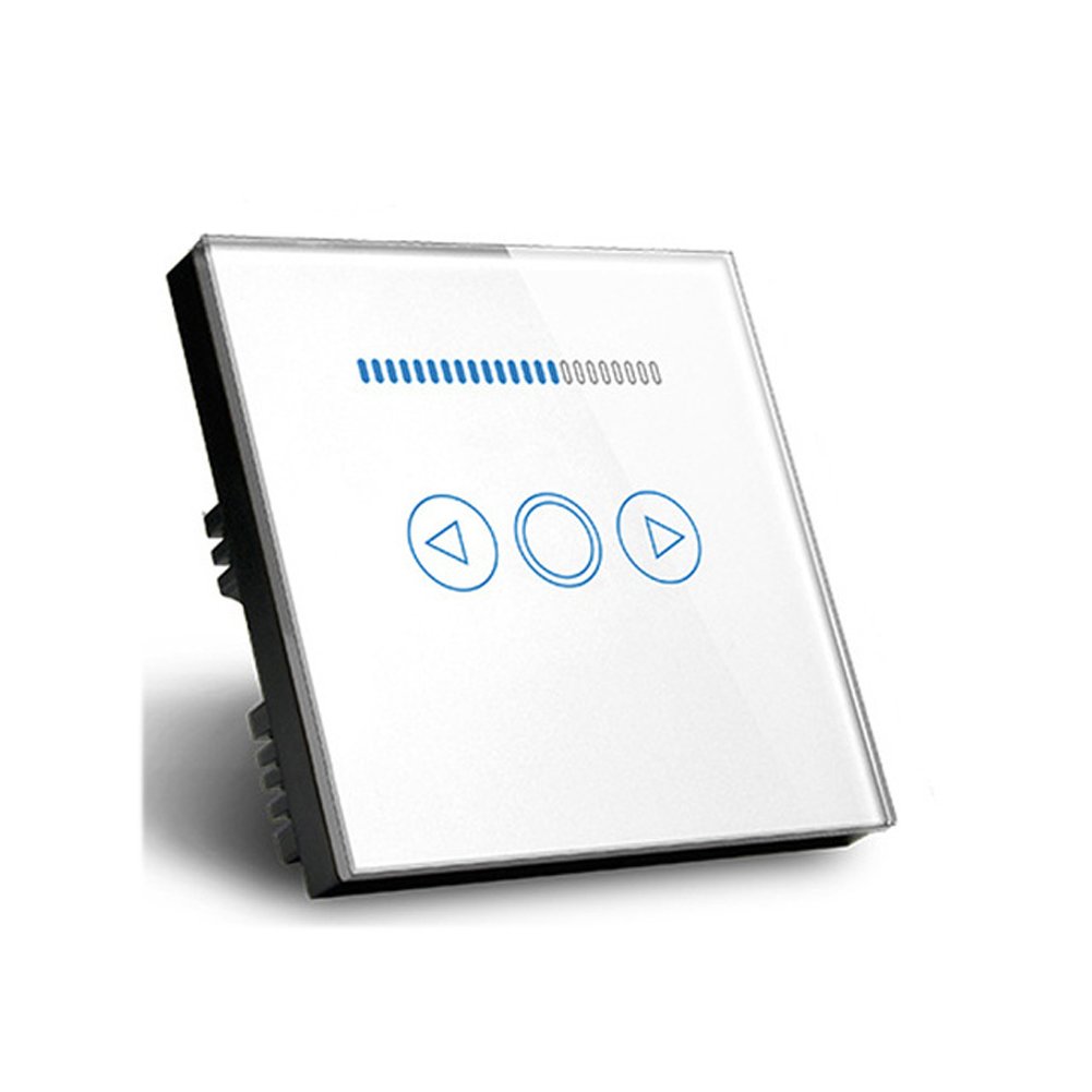 Led Touch Dimmer Switch 500W Crystal Panel Wall Controller Switch for Led Dimmer Lamp (White)