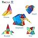 Taomics Magnetic Building Blocks 60PCS, Strong 3D Clear Tiles Children Educational Stacking Toys for Imagination Inspirational Spatial Thinking Development, Magnet Construction Blocks Playboards Set