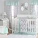 Grey Damask and Mint Green 4 Piece Baby Crib Bedding Set by The Peanut Shell