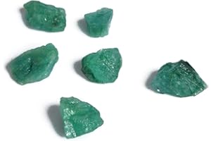 REAL-GEMS Crystals Healing Green Emerald Stones Rough Specimen 57.00 Ct Uncut Raw Rough Healing Lot of 6 Pcs Emerald Loose Gemstones DT-529