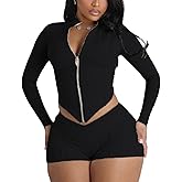 RISCUYY Club Outfits for Women Sexy Clubwear Stretchy Top and Shorts Comfy Sexy Two Piece Outfits for Women Club Night 2026