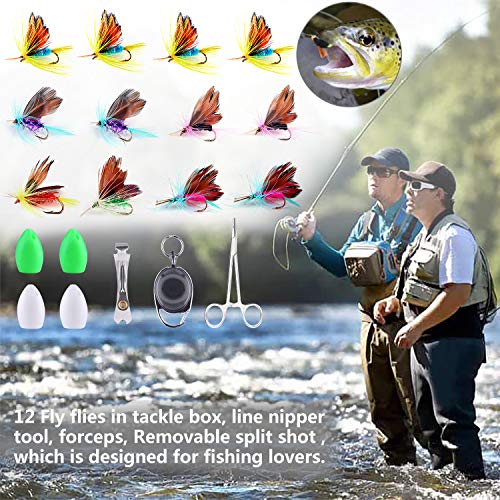 TOPFORT Fly Fishing Rod and Reel Combo Starter Kit, 4 Piece Lightweight