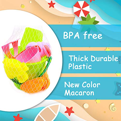 3 otters Kids Beach Sand Toy Set, 8PCS Sand Toys Beach Toys Sandbox Toys, Kids Outdoor Toys