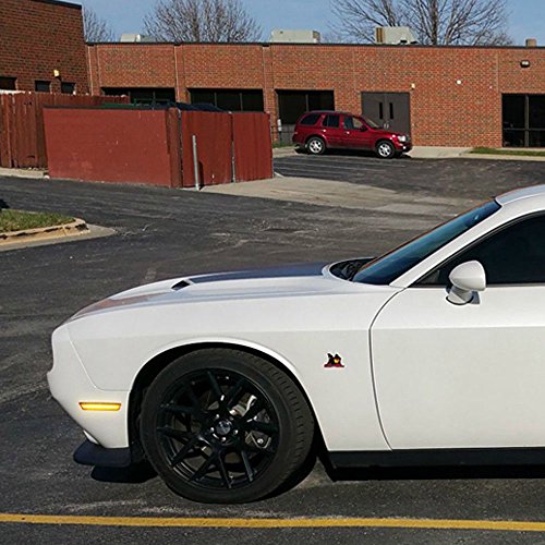GTINTHEBOX 2PCS 3D Classic Clear Lens Amber 24-SMD LED Front Bumper Side Marker Lights Lamps Replacement Kit For 2008-2014 Dodge Challenger
