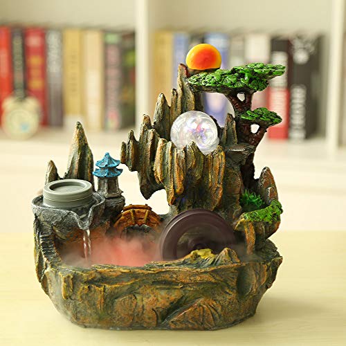 image for XYing Tabletop Fountain Indoor Small Rockery Desktop Mountain Cascadin