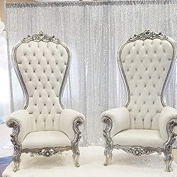Eternal Beauty Silver Sequin Backdrop, 6x6 Ft