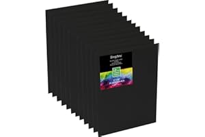 Zingarts Black Canvas 8x10 Inch 12-Pack,100% Cotton Primed Painting Canvas Panels. Black Canvas for Painting is for Professionals,Students & Kids, for Acrylic Paint, Oil Paint, Watercolor, Gouache