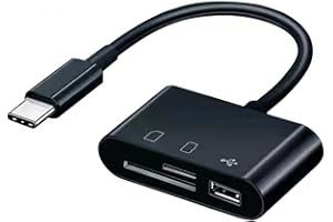 Memory Card Reader USB-C, Camera Adapter Plug and Play Supports SD and TF Card&Micro SD Card Adapter, No App Required