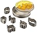 R&M International Mini Fruit Cookie Cutters, Apple, Grapes, Strawberry, Cherry, Pineapple, Lemon, 6-Piece Set in Gift Tin