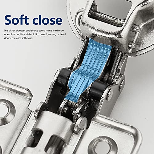 Ravinte 10 Pack 5 Pairs European Kitchen Cabinet Hinges Soft Close Full Overlay Cabinet Door Hinges Heavy-Duty Frameless Adjustable Concealed Cabinet Cup Hinge