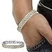 Rando Magnetic Therapy Bracelets Men Women Titanium Steel Link Chain Health Energy Bracelet Bangle Power Germanium Magnets Bracelets Arthritis Pain Relief (Gold)
