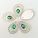 20 Pcs Peacock Eye Blue Iridescent Flat Back Teardrop Beads Cabochons 18mm X 12mm