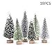 JUNKE 18 PCS Miniature Christmas Tree Small Artificial Miniatures Sisal Snow Frost Trees, Diorama Models, Micro Scenery Landscape Architecture Trees for Christmas Crafts Tabletop Decor