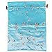Wrapables Beautiful Embroidered Silk Travel Bag for Lingerie & Shoes - Sky Blue