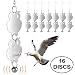 Vctas Bird Repellent Stainless Reflective Owl Bird Scare And Repel Birds,Easy To Hang Deterrent Unwanted Bird Eco-Friendly,Decor Bird Control Device Set Of 16 Discs/8 Bonus Bells